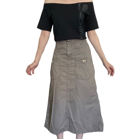 Y2K Subversive “Mexx” Light Grey Cargo Style Maxi Skirt - Picture 2 of 6